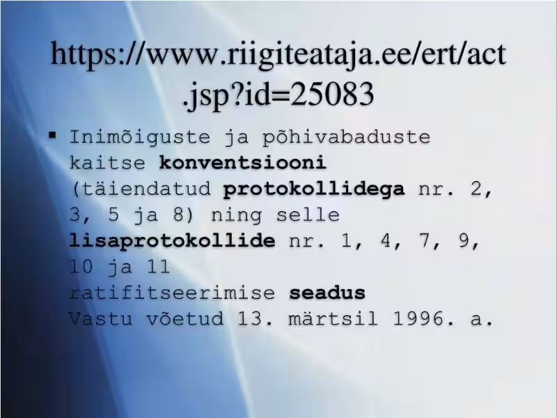 Inimõiguste kaitse: turvaline elu Eestis